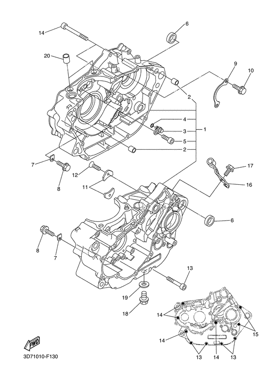 WR250X Картер двигателя