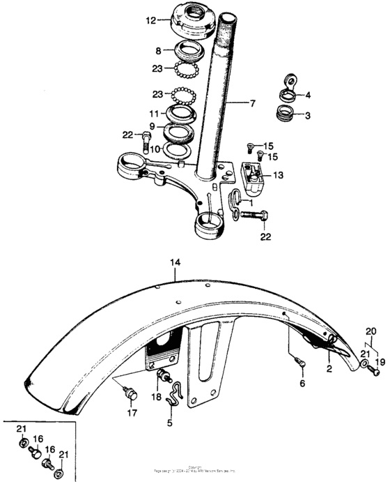 Steering stem + front fender