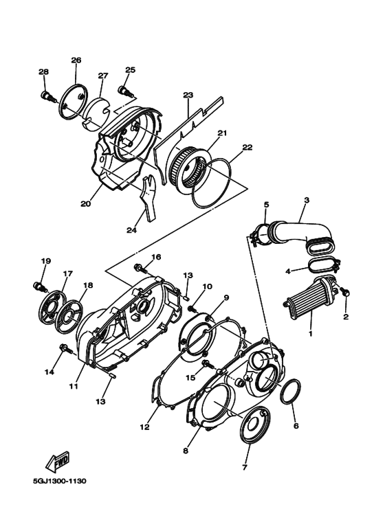Crankcase cover ass`y  (v