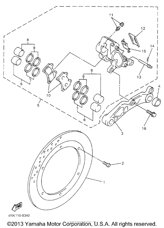 XVZ13AH Задний суппорт
