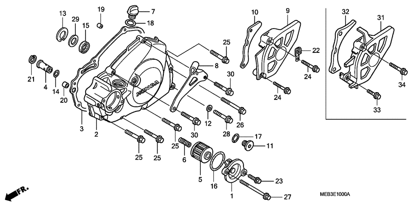 L. crankcase cover