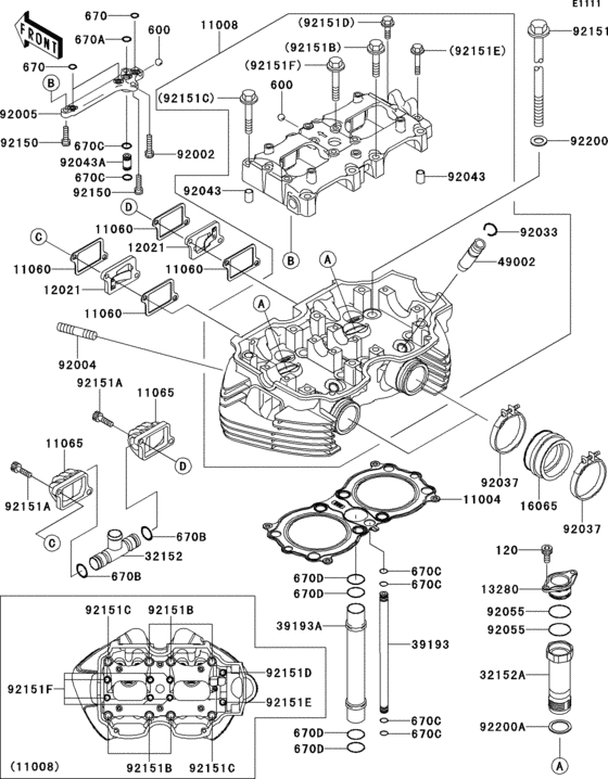 EJ650 Головка цилиндров