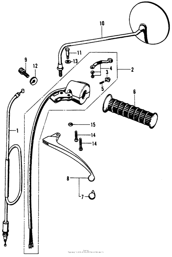Left handle switch + left lever + left cable