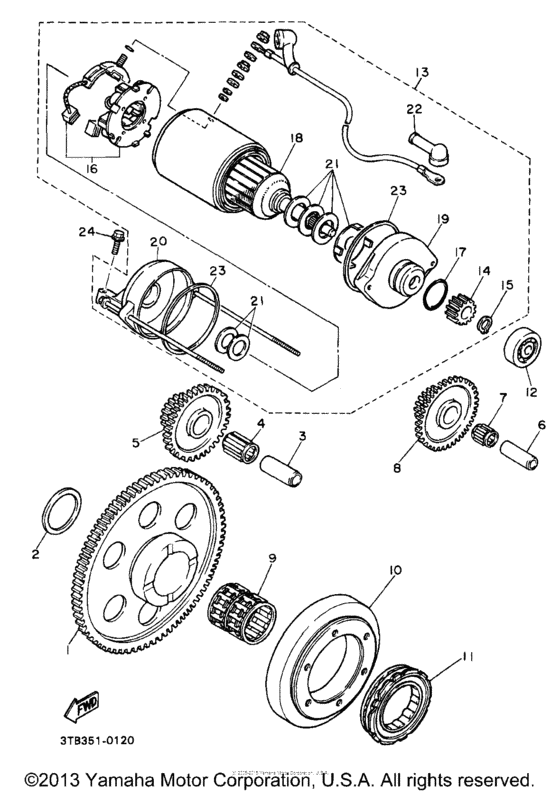 XT600EDC Муфта стартера