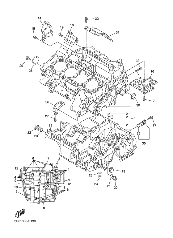 FJR1300A Картер двигателя