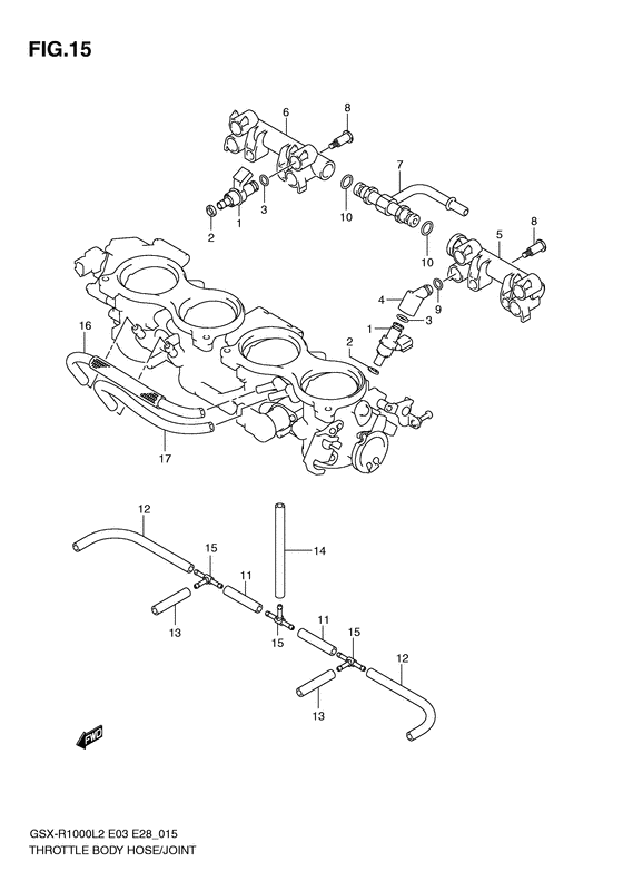 GSX-R1000 Throttle body hose / joint