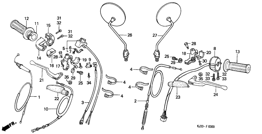 Handle lever/switch/cable