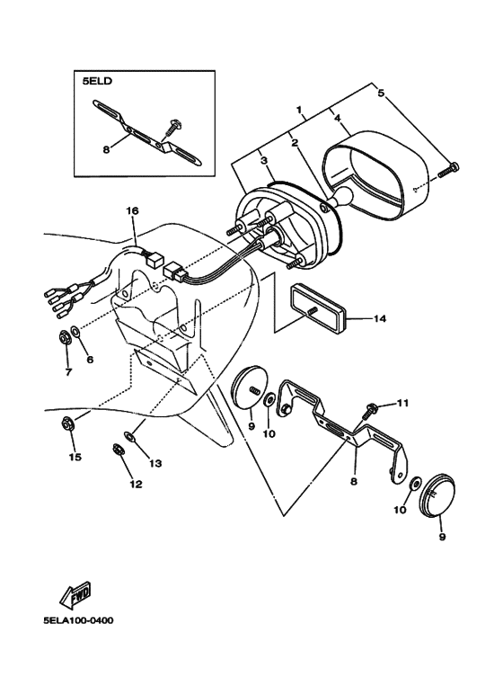 XVS1100 Taillight unit ass`y