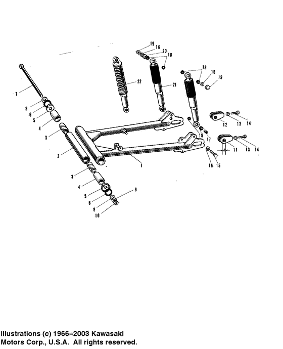 Swing arm/shock absorbers