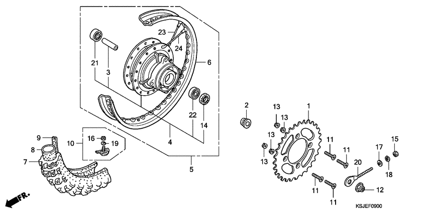 Rear wheel complete assy