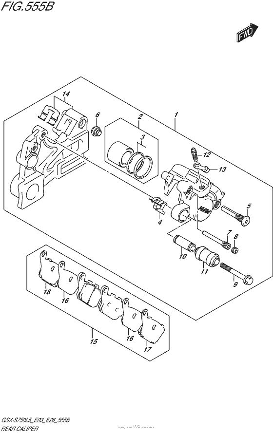 Rear Caliper (Gsx-S750Al5 E28)