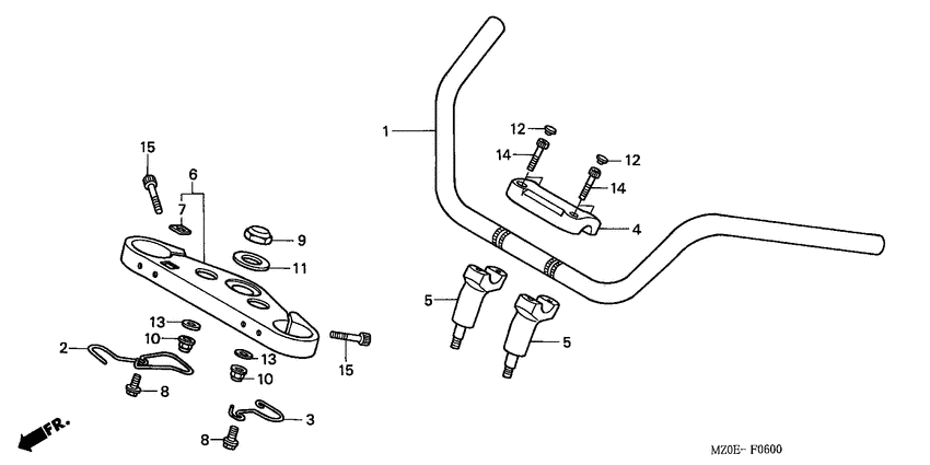 GL1500CD Handle pipe / top bridge