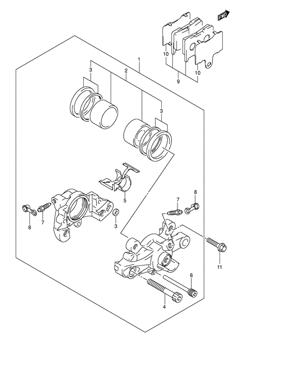 GSX1400 Задний суппорт