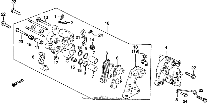 Front brake caliper 82