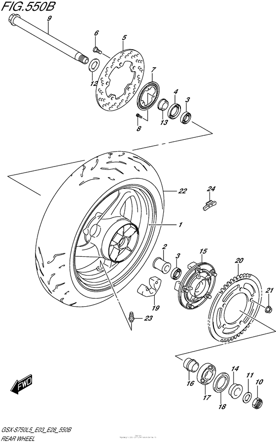Rear Wheel (Gsx-S750Al5 E28)