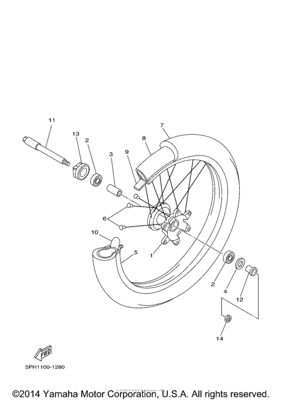 WR250FP Переднее колесо