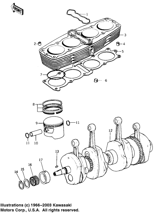 Cylinder/pistons/crankshaft
