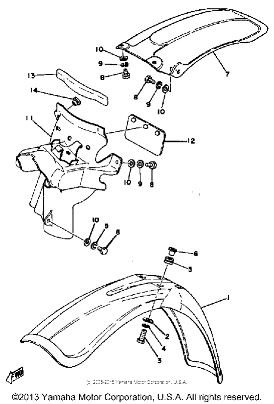 Front fender-rear fender