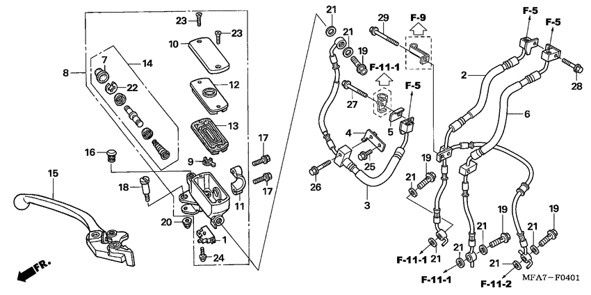 Fr. brake master cylinder
