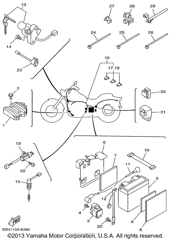 XVS650 Электрика