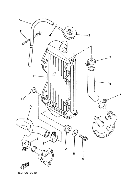 YZ80LW Radiator. hose