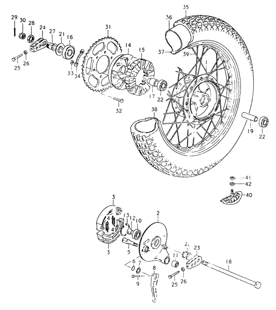 Rear wheel complete assy