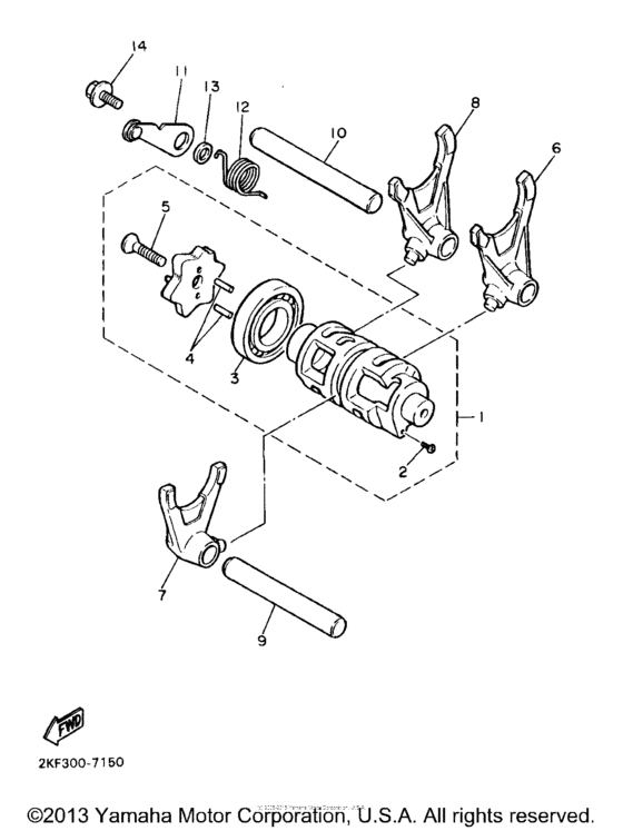 XT600ED Вилки переключения