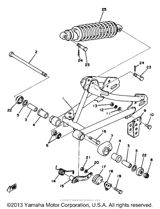 Rear arm rear cushion