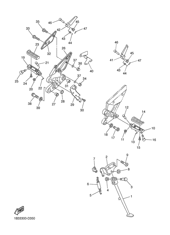 FZ6-N Stand & footrest