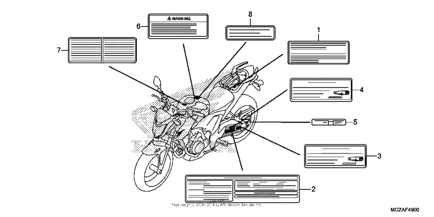 CB500F (ABS) Лейбл предостережения