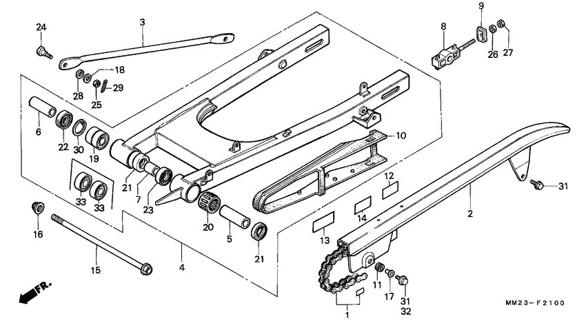 Swing arm/chain case
