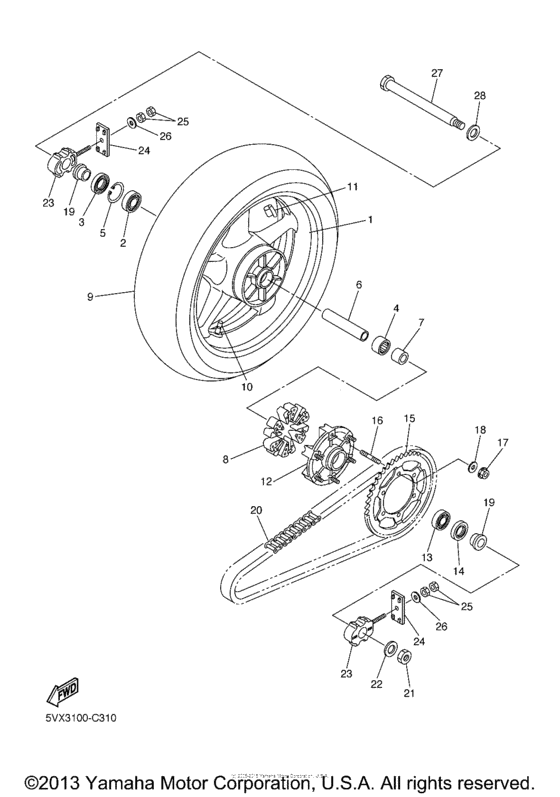 FZ600SSC Переднее колесо