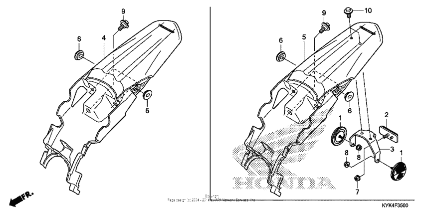 CRF110F Задний бампер