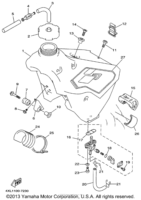 YZ125J1 Топливный бак
