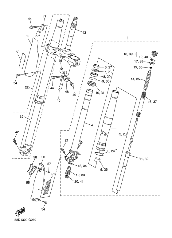 WR250R Передняя вилка