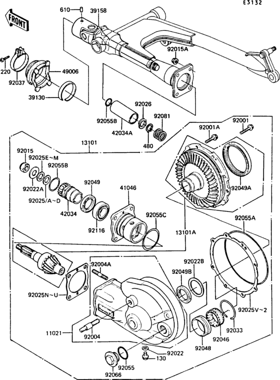 Drive shaft/final gear(1/2)(z550-g1)
