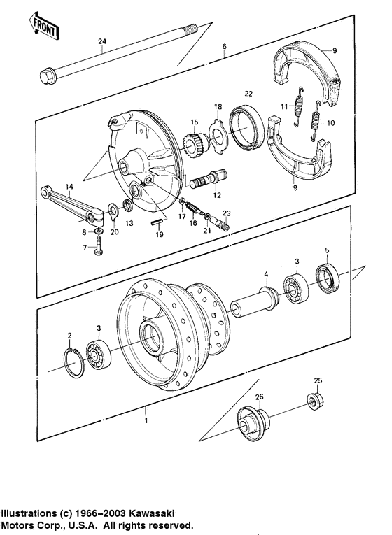 Front hub/brake