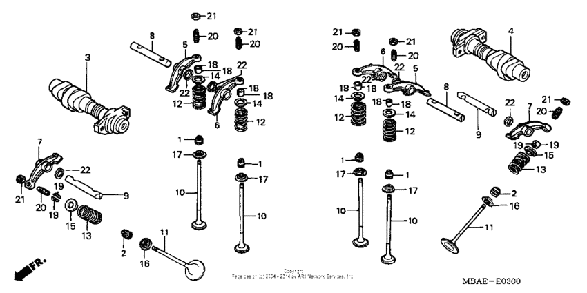 VT750CD Распределительный вал и клапана