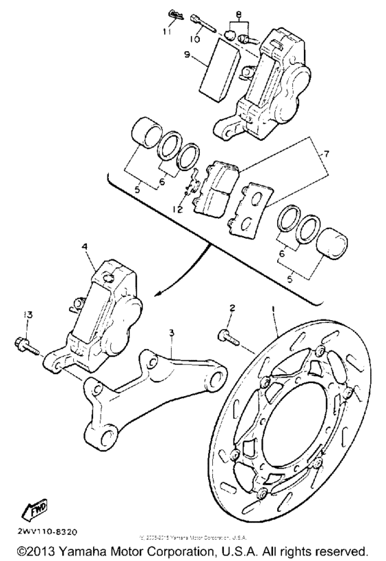 XVZ13DEC Задний суппорт