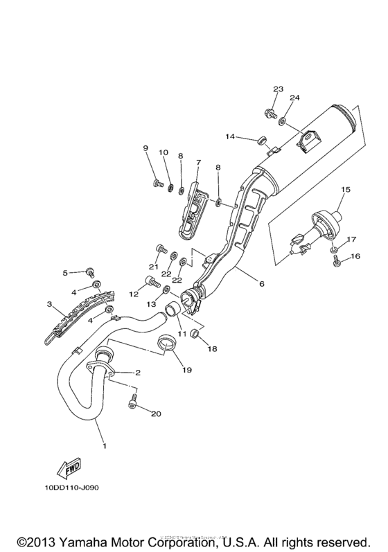 TW200Z Выхлопная система