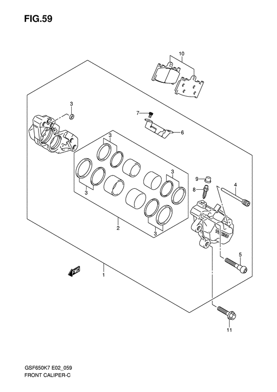 GSF650S Передний суппорт