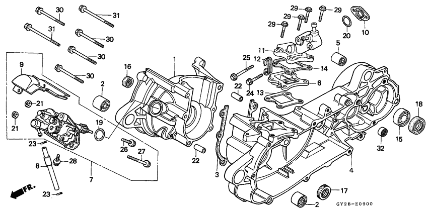 Crankcase/oil pump