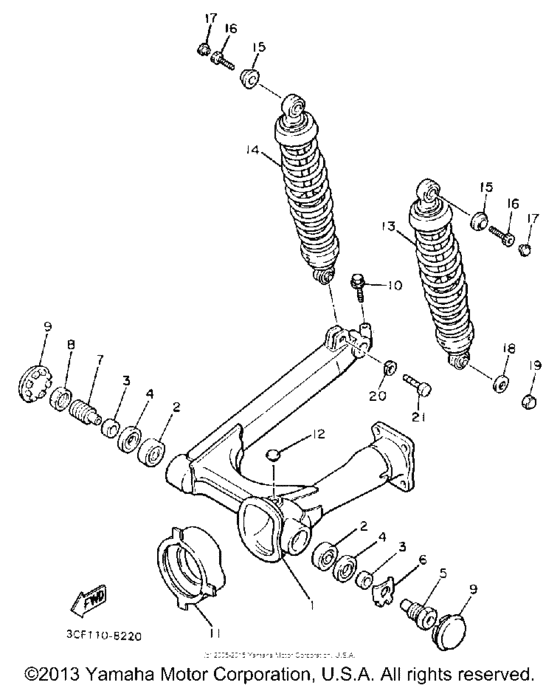 XV750UC Подвеска задние амортизаторы