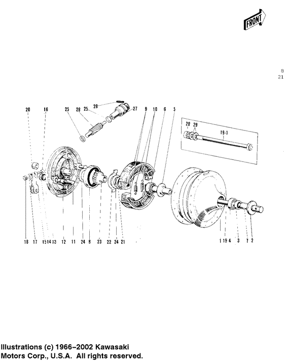 Front hub/brake