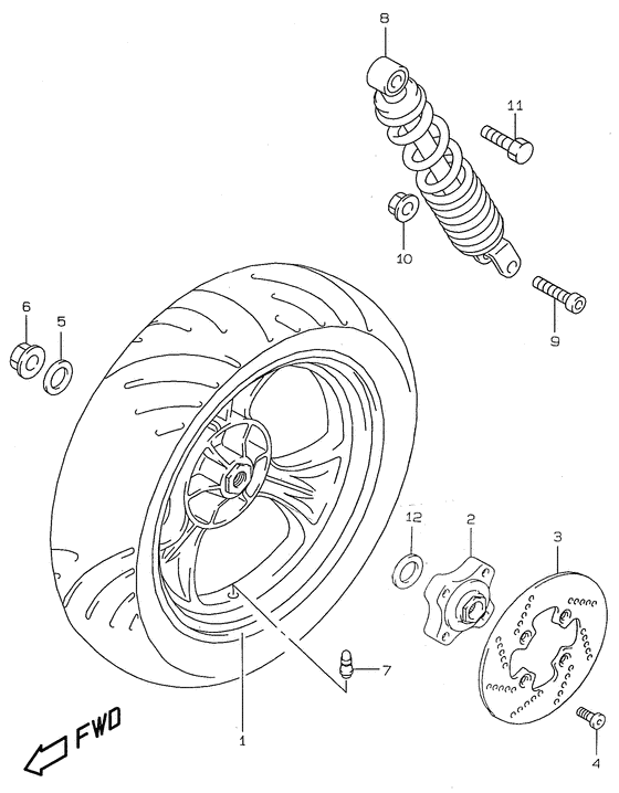 Rear wheel complete assy