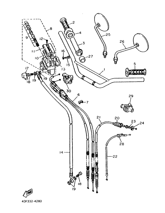 Steering handle. cable