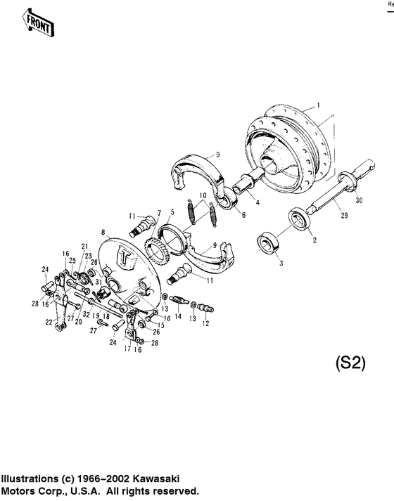 Front hub/brake