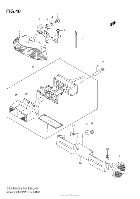 GSX-R600 Задний фонарь