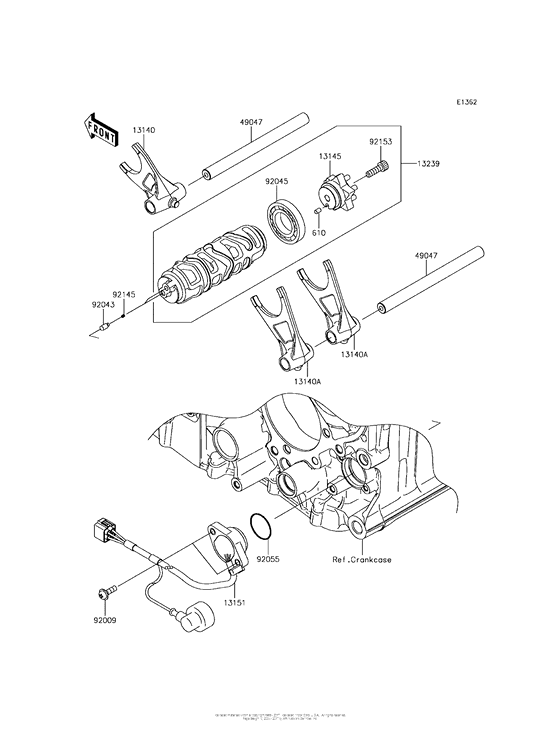 ZG1400 Валы и вилки переключения передач