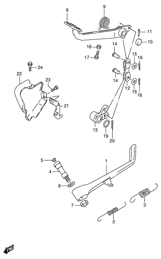 Prop stand - rear brake